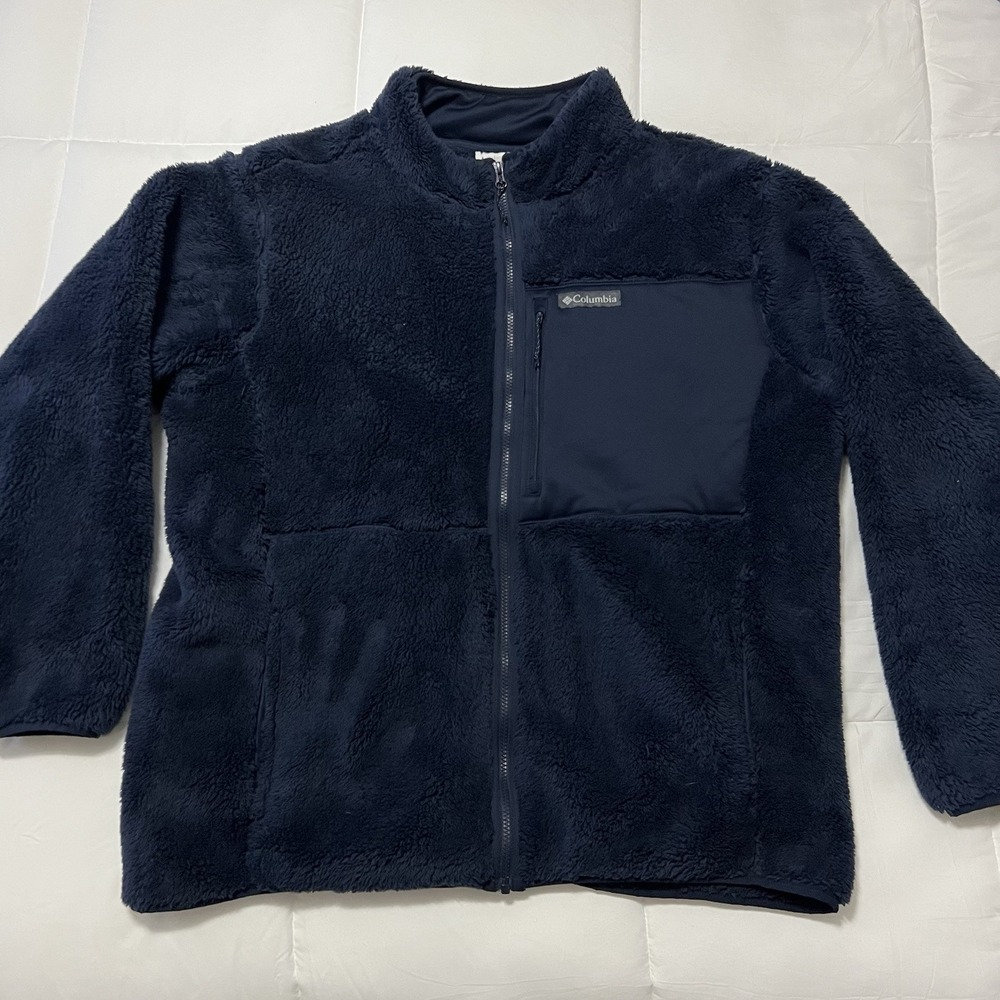 Columbia Men's Rugged Ridge III Full Zip Sherpa Fleece Jacket Blue Size 2XL